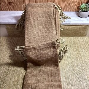 Rustic Burlap Drawstring Gift Bags - Natural Burlap lot of 22